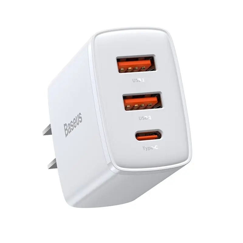 Cốc sạc nhanh siêu nhỏ gọn Baseus Compact Quick Charger 30W (USB dual port +Type C, 30w PD/QC3.0 Multi Quick Charge Support) sacnhanh android cusac 20w 1