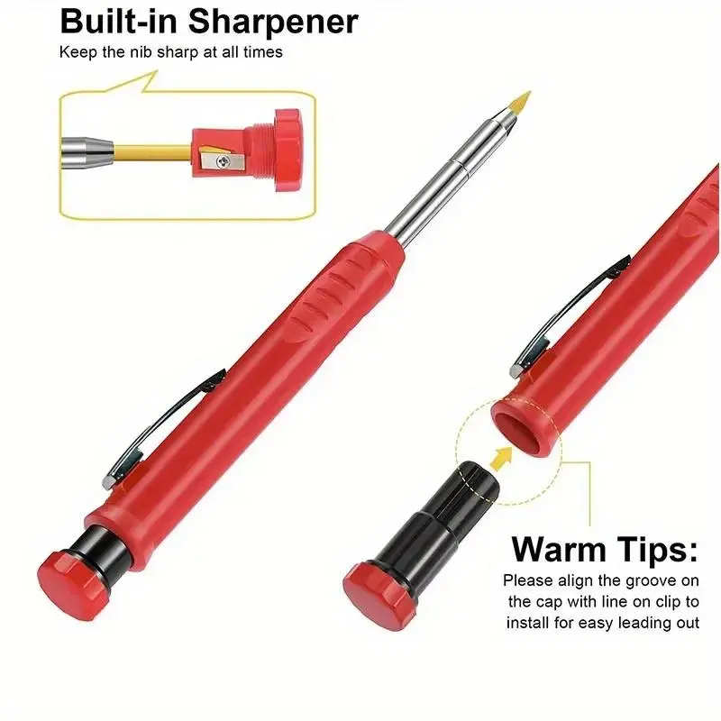 Automatic Pencil Set, 5 Counts/set Including 2 Counts Pencil & 3 Counts Lead Refill,  Mechanical Pencil for Woodworking, Architecture, Drawing 3