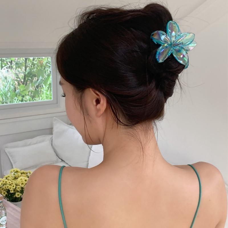 Product Introduction of Transparent Frangipani Hair Clip Girls Sweet Colorful Egg Flower Hair Claws Ponytail Hair Clips Wedding Party Gifts Hair Accessories 20