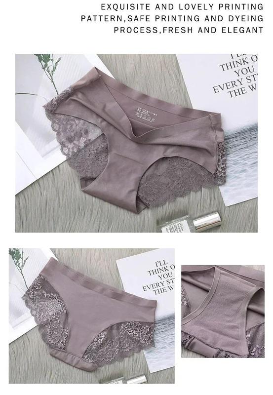 Product Introduction of 3PCS  Seamless Women's Hollow Out Panties Underwear Comfortable Breathable Lace Briefs Low Rise Female Sport Panty Soft Lady Lingerie Womenswear Innerwear 14