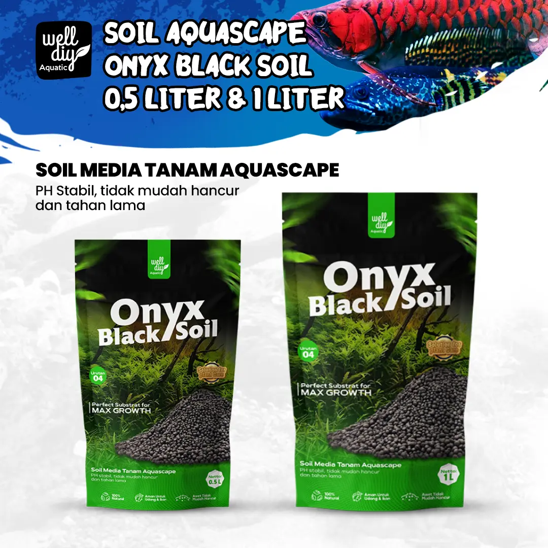 Soil Aquascape Media Tanam Onyx Black Soil 0,5 Liter & 1 Liter