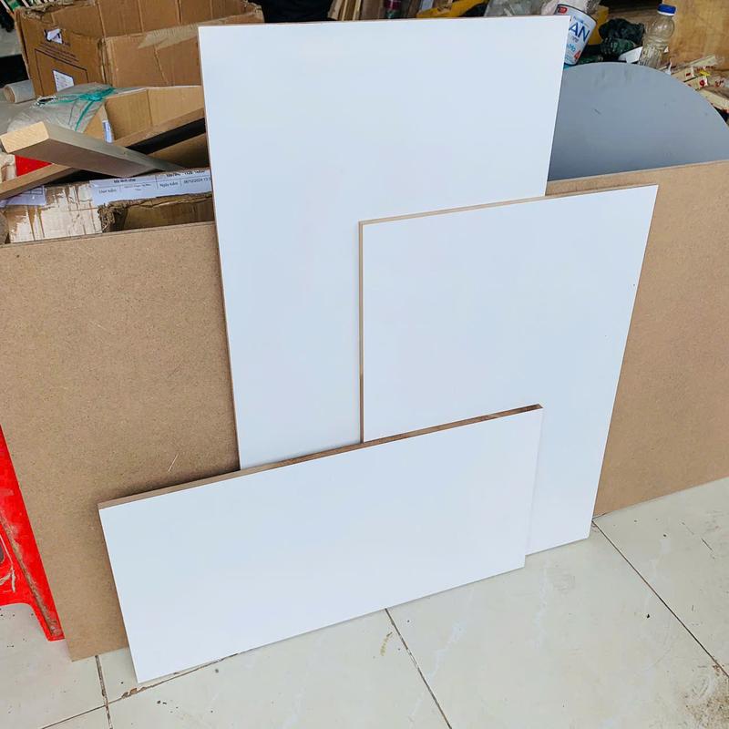 miếng gỗ MDF 60cm*80cm dày 8mm 12mm  trắng 1 mặt, 2 mặt 0