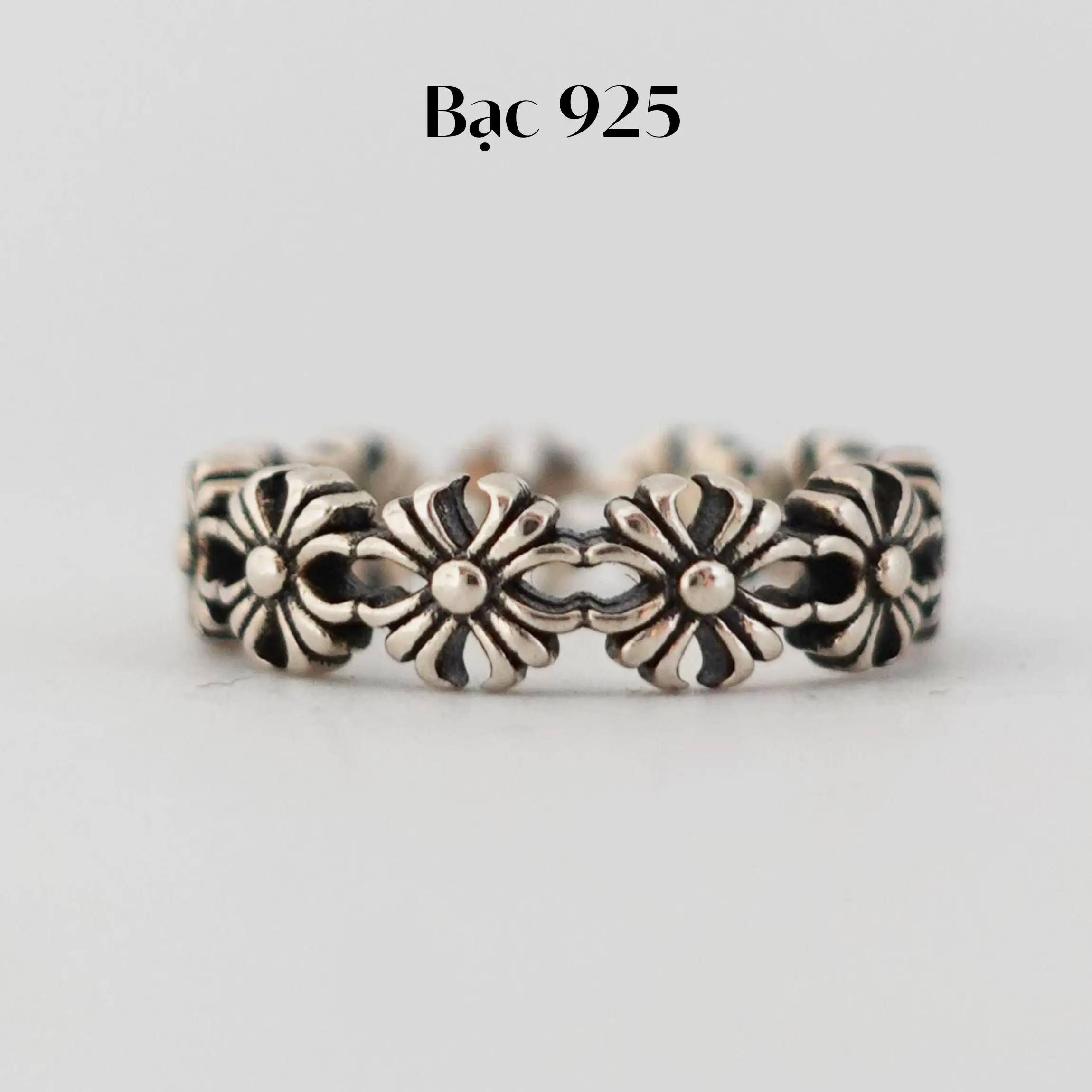 Nhẫn freesize M99 họa tiết thánh giá phù hợp cả nam và nữ | Midas Jewelry |  Hoa Voi
