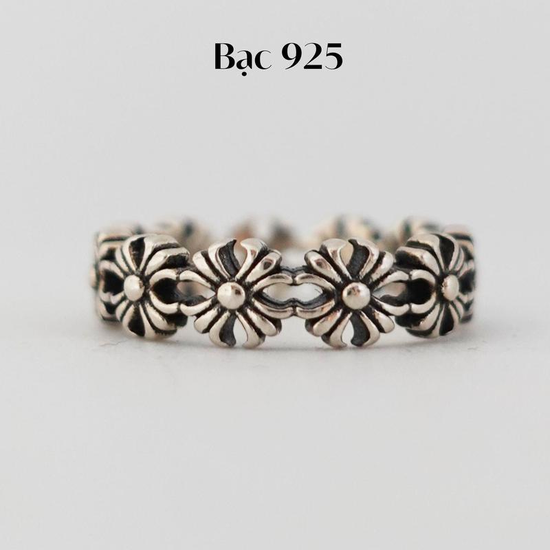 Nhẫn bạc freesize M99 họa tiết thánh giá phù hợp cả nam và nữ | Midas Jewelry |  Hoa Voi