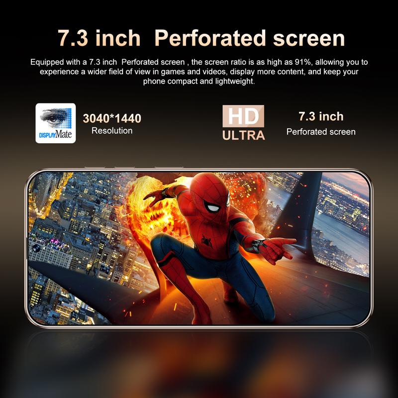 Product Introduction of Hot Sale Mate70pro Perforated Screen Mobile Phone Smartphone 2