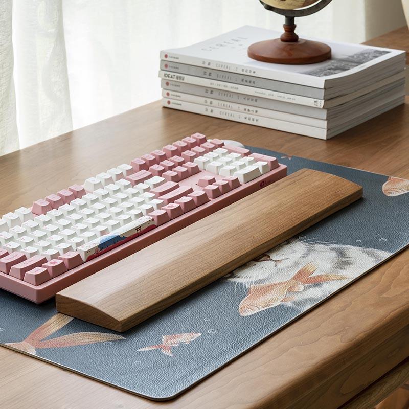 Kê tay bàn phím cơ gỗ tự nhiên tặng kèm đế chống trượt - GIBA