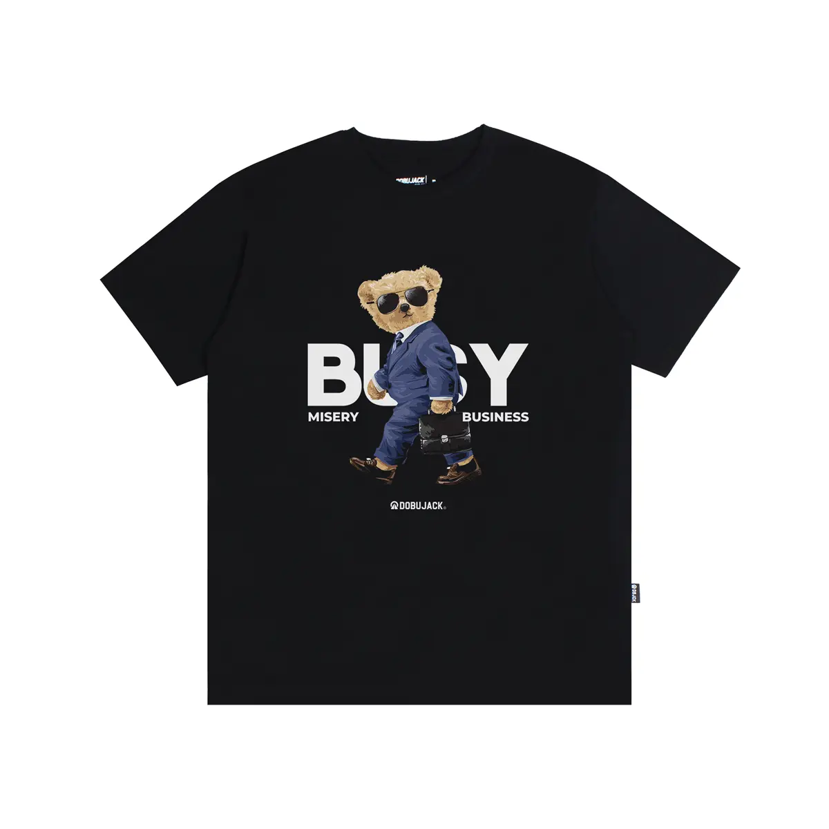Dobujack Tshirt Busy Black Tees (Kaos Hitam Pendek)