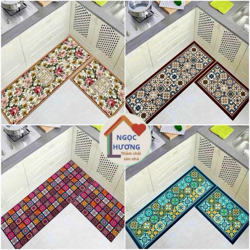 Bộ 2 Thảm 5D đẹp sang hàng nhập V.iP Dầy loại1A+ giặt máy(120 x40 60x 40) 5