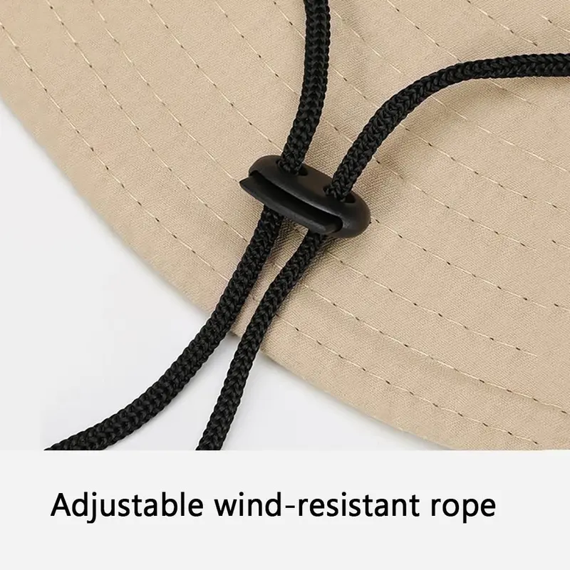 Unisex Outdoor Sun Hat, Wide Brim Sun Hat with Adjustable Rope, Waterproof & Sun Protection Hat for Fishing Hiking Camping Adventure 5