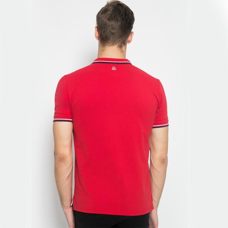 Johnwin - Slim Fit - Polo - Football - Merah - ATS.625.M255.01.C-S/S - Free Keychain 1