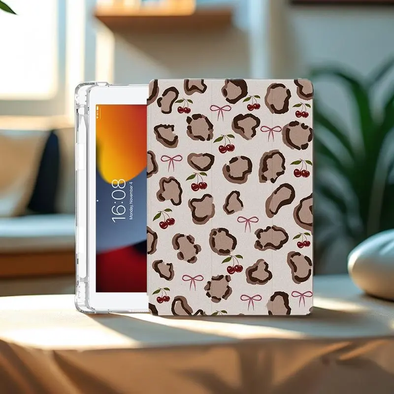 Fashion Pattern Tablet Case with Pen Holder, Foldable Tablet Protective Cover, Tablet Protector for iPad Air (2022, 5th/4th Gen), iPad Pro 11 inch, iPad 5/6/Pro 9.7 inch, iPad Pro 13 inch, iPad Mini 4/5/6/7 0