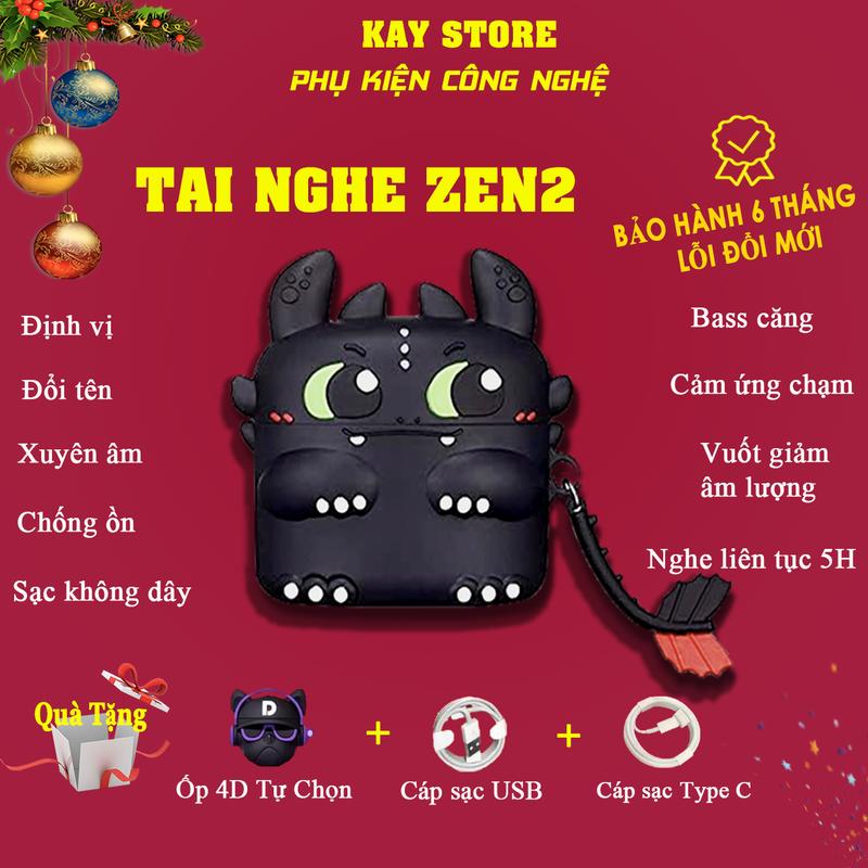 Tai nghe Bluetooth AT A5  - Zen2 Tặng Ốp Hình 4D, Cap SạcUSB, Bảo Hành 6 Tháng Lỗi Đổi Mới, Định Vị, Đổi Tên, Vuốt Giảm Âm LƯợng,Tự Động Kết Nối Nhét Tai Nghe NHạc Bluetooth Earphone