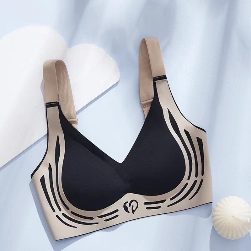 Seamless Contrasting Color Fixed Cup Women's Underwear, Push-up And Comfortable, Breast-shrinking And Beautiful Back Bra 7
