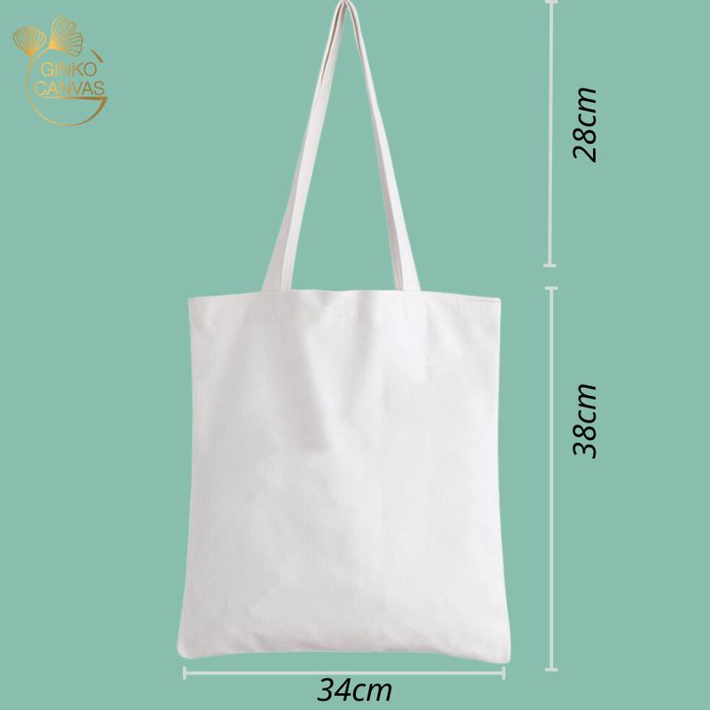 Túi tote túi vải canvas Ginko Trơn có dây kéo ( túi con) nhiều màu 5