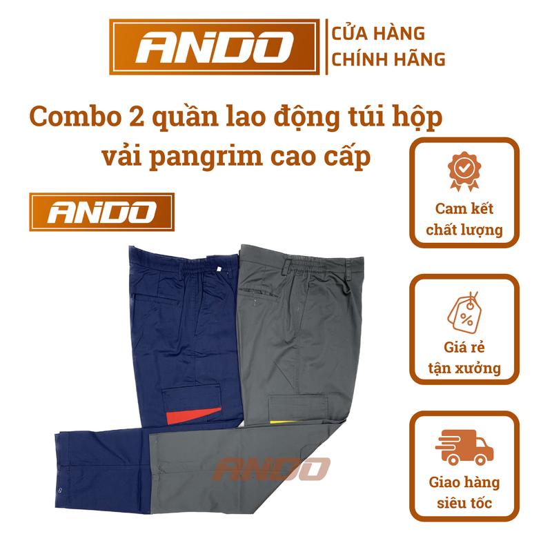   KHÔNG XÙ  Combo 2 quần lao động túi hộp vải PANGRIM cao cấp hàng siêu đẹp không bai không xù lông quần lao động công nhân kỹ sư Top Nam Menwear Workwear Pants Jogger 