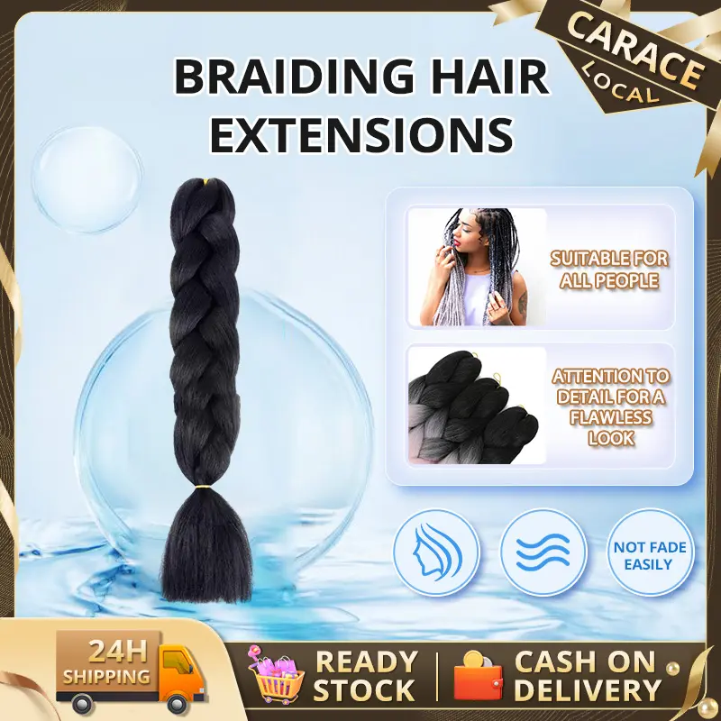 Braiding Hair Extensions Jumbo Braid Hair 24 Inch Fake Synthetic Hair Extensions Box Pink Twist Braiding Hair for Braids Colored Strands Fibers Lengthened Braid Crochet Ladies Wig Ponytail Box Braids DIY Hairstyle Blue Grey