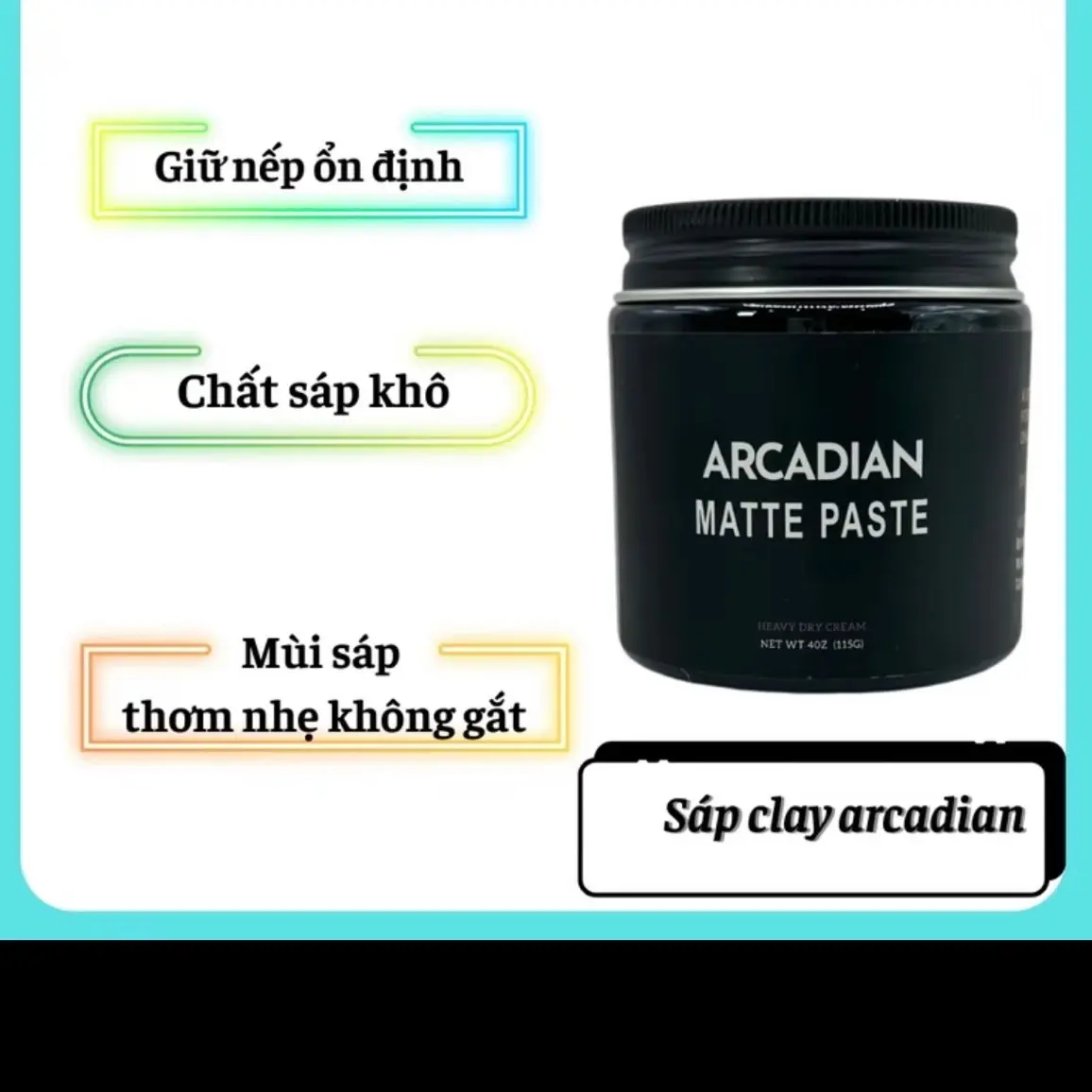 Sáp vuốt tóc ARCADIAN 100g giữ nếp tóc lâu dài k bóng k bết tóc