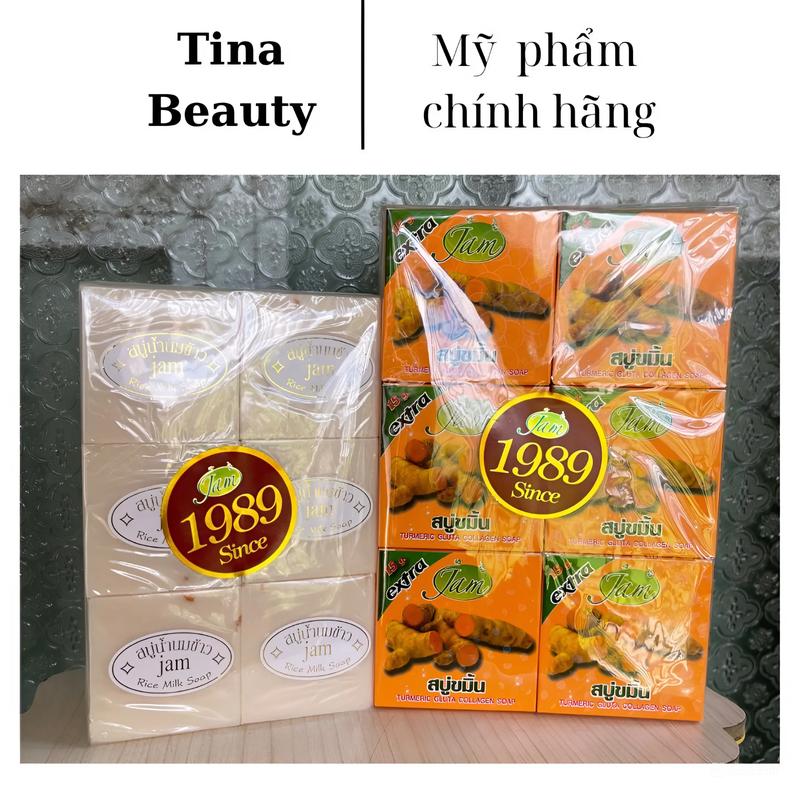 Lốc 12 Bánh Xà Phòng Cám Gạo, Xà Phòng Nghệ Jam Thái Lan, Xà Bông Tắm