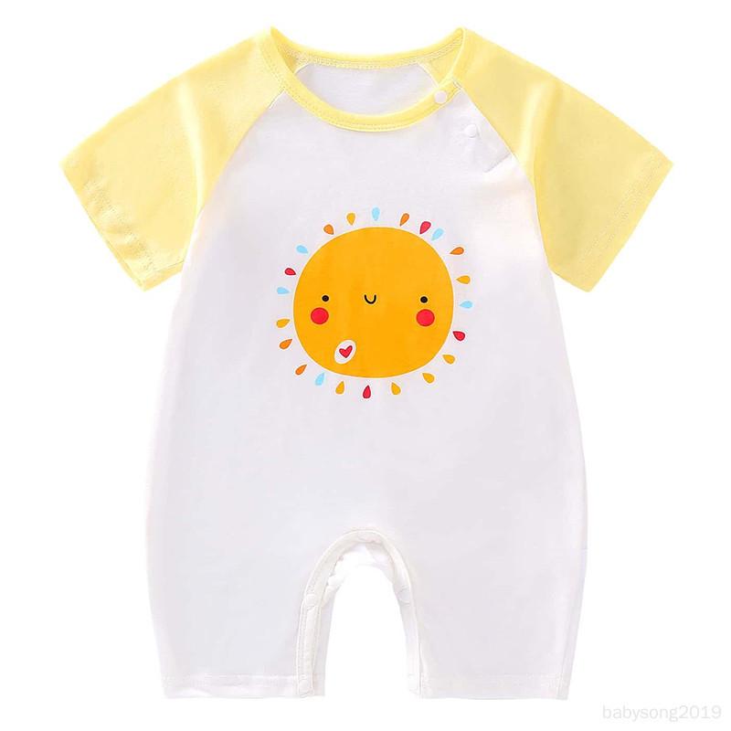 Baby Short-Sleeved Shorts One-Piece Summer Clothes 100-Day Air-Conditioned Clothes Cartoon Harem Clothes 4