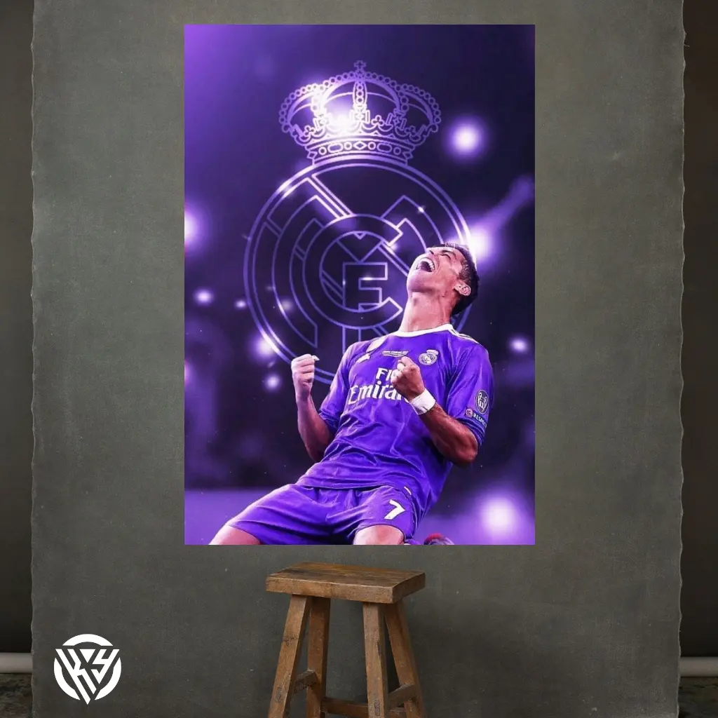 Hiasan dinding poster mdf pemain sepak bola cristiano ronaldo