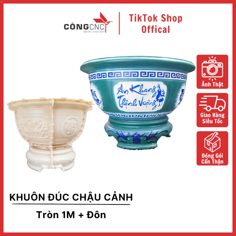 Khuôn Chậu Cảnh Tròn ABS Tròn 1M  Kèm Chân Đôn