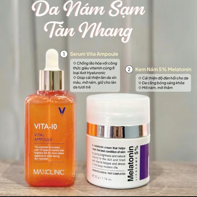 [Hàng Công ty] Combo Căng Bóng Dưỡng Sáng, Mờ Thâm Nám Sạm, Căng Bóng, Chống Lão Hoá [ Keo Ong Vita 10 + Melatonin5%] Maxclinic Skincare Làm Đẹp Da Serum 5