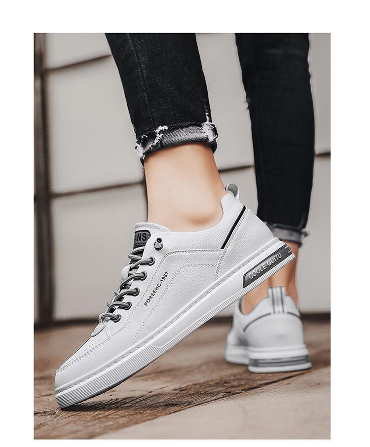 Product Introduction of 2025 Men's Shoes Spring and Autumn 2025 New Casual Leather Shoes Men's Small White Flat Shoes Teenagers Versatile Summer Sports White Shoes 12