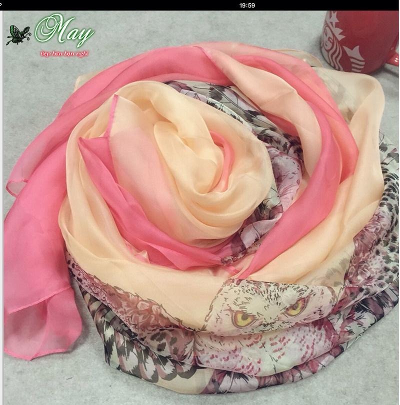 Product Introduction of Khăn choàng voan lụa in hình 3D đẹp mắt-Khăn đi biển, khăn choàng nữ Hoa Quàng Cổ Women Voi 9