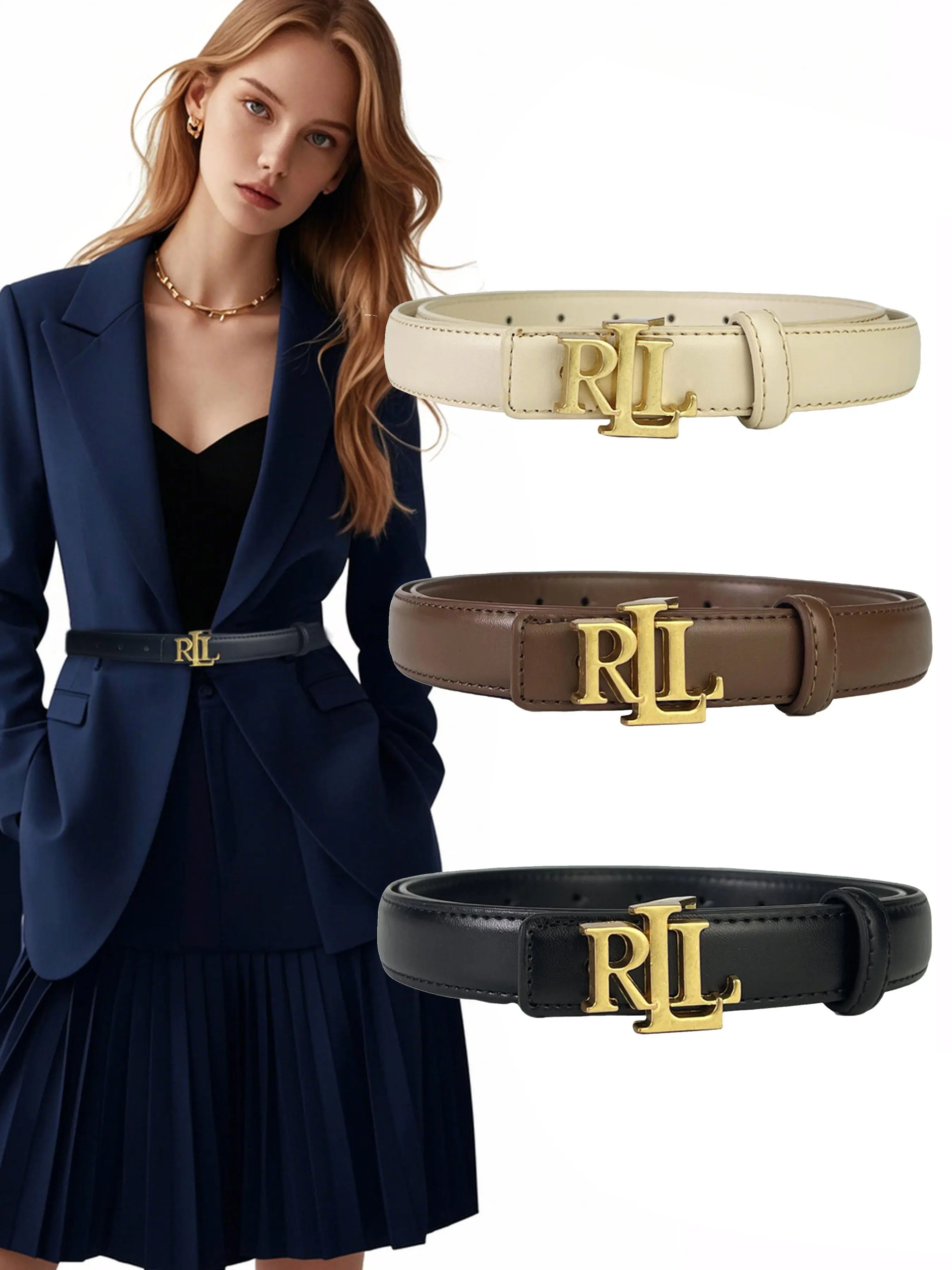 Women's Vintage Belt, Fashionable PU Leather Belt for Daily Clothing Decor, Trendy All-match & Exquisite Belt for Birthday Gift