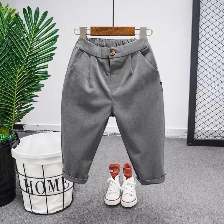 Quần âu baggy 2 màu xám và đen cho bé trai và gái