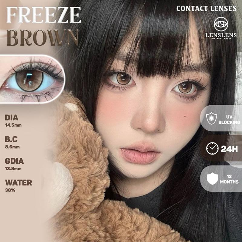 [LENS 1 NGÀY] Lens Mắt Kính Áp Tròng Nâu Lạnh Băng Freezee Brown Sử Dụng Trong 1 Ngày