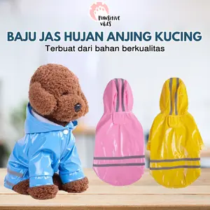 Pawsitive Vibes - Baju Jas Hujan Anjing Kucing Dog Cat Raincoat Waterproof Anti Air