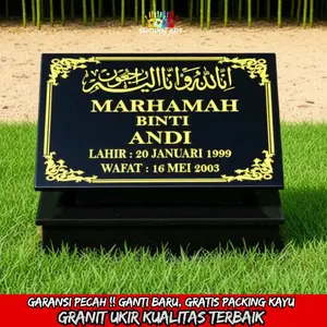 Batu Nisan  Kuburan makam Granit 20x30 cm full dudukan model datar Permanen Rapi & Tahan Lama
