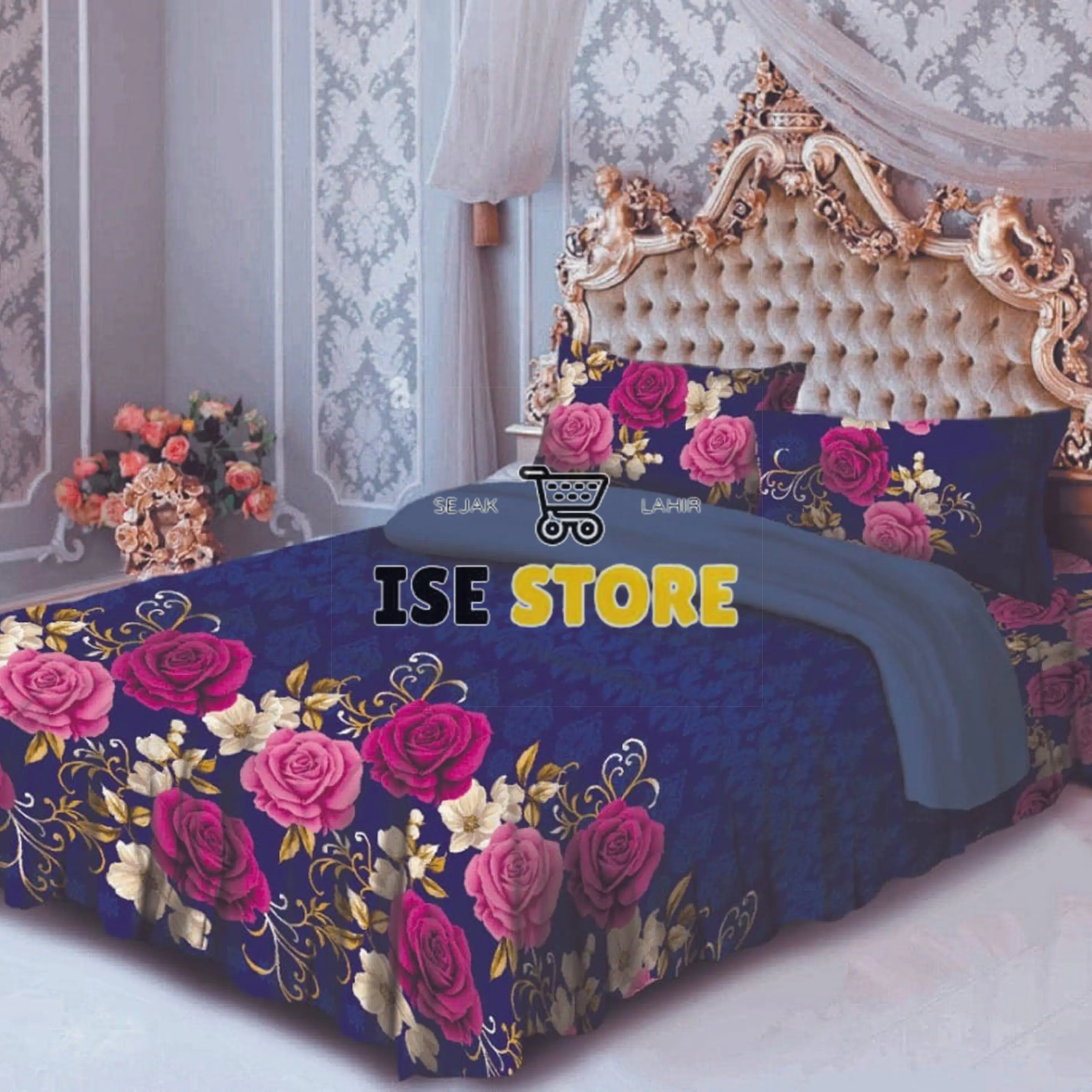 Sprei Single Homemade Ukuran 120 x 200 x 20 Katun Polymicro Karakter Bunga Lembut Tidak Luntur