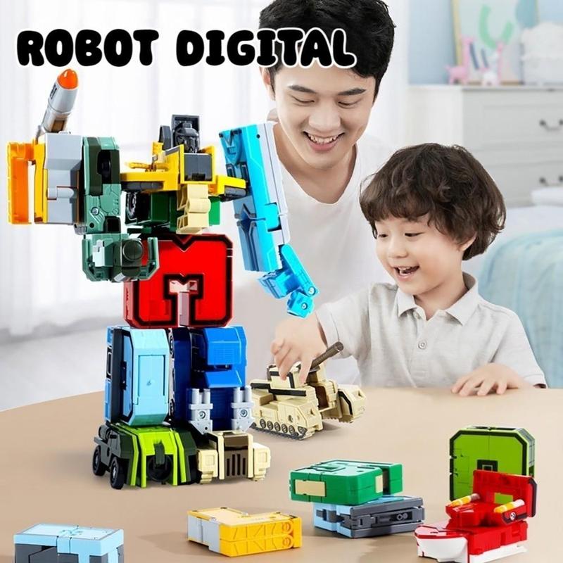 Product Introduction of Mainan Robot Anak Transformer Number 0-9 Mainan Robot Angka Anak Mainan Edukasi Anak Transformer COD 26