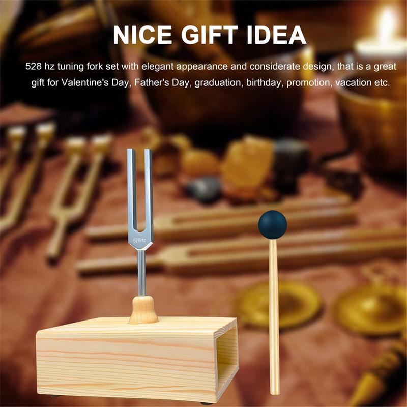 528Hz Tuning Fork with Resonance Box, Aluminum Alloy, Wooden Speaker, Perfect for SPA Aromatherapy, Resonance Teaching 5