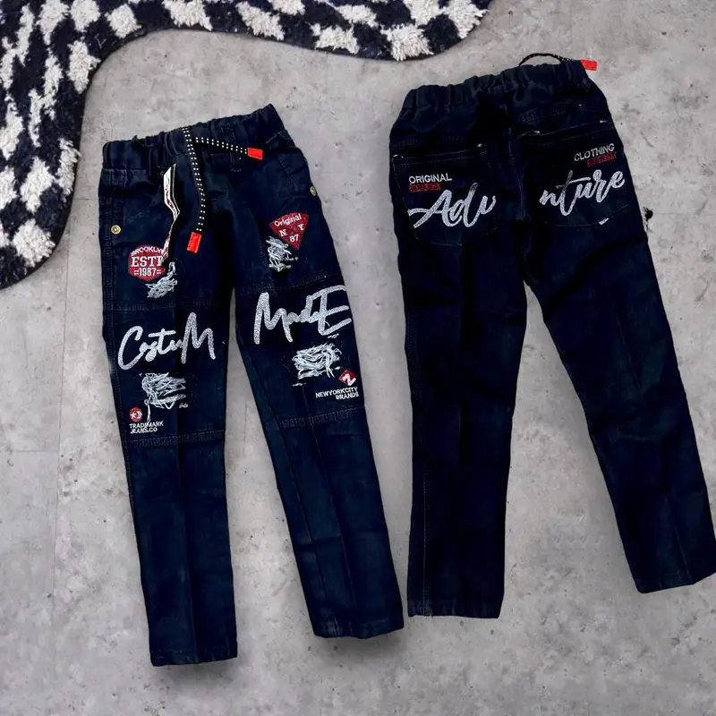 Setelan celana jean panjang dan kemeja anak laki laki usia 1 sampai 12 tahun / fashion anak cowok Bayi Katun Parsel 4