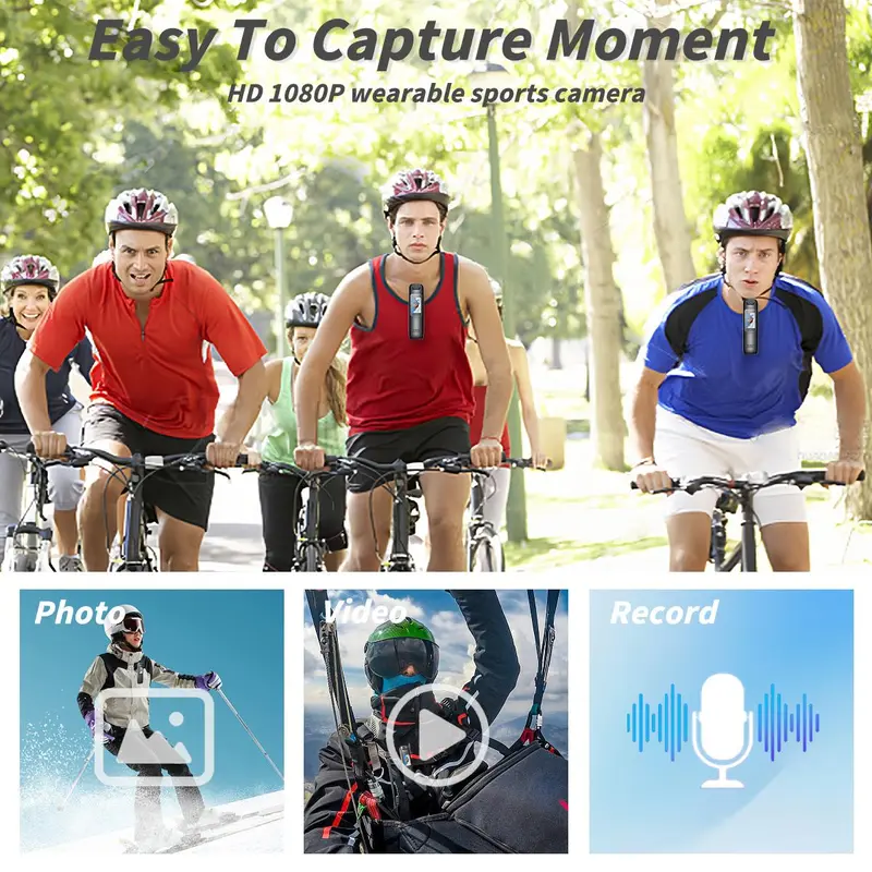 1080P HD Loop Recording Action Camera, metallic Body & Easy Clip Action Camera, Sports Camera for Beginners & Teens 4