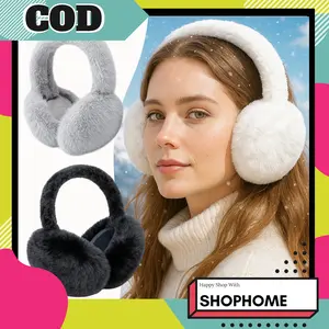 SHOPHOME Penutup Telinga Musim Dingin Earmuff Anti Bising Tekanan Udara Bulu Lembut Halus HAT06