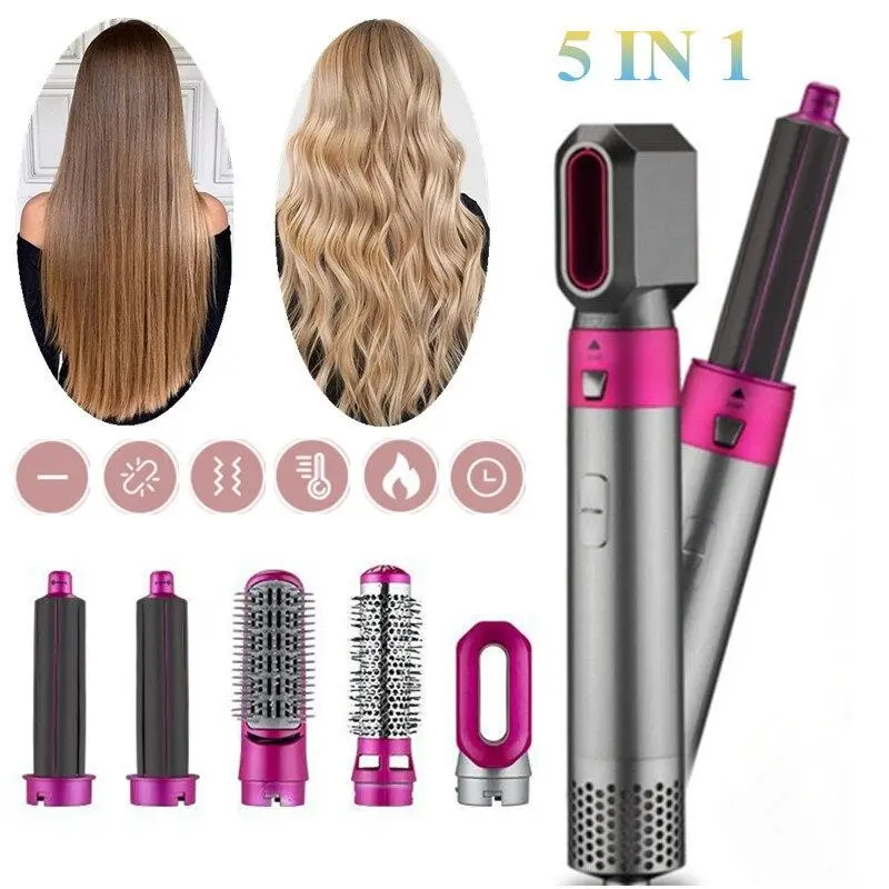 5 In 1 Sikat Pengering Rambut Listrik Blower Rambut Sisir Penata Rambut Sisir Pelurus Rambut Sisir Pengeriting Multifungsi 2