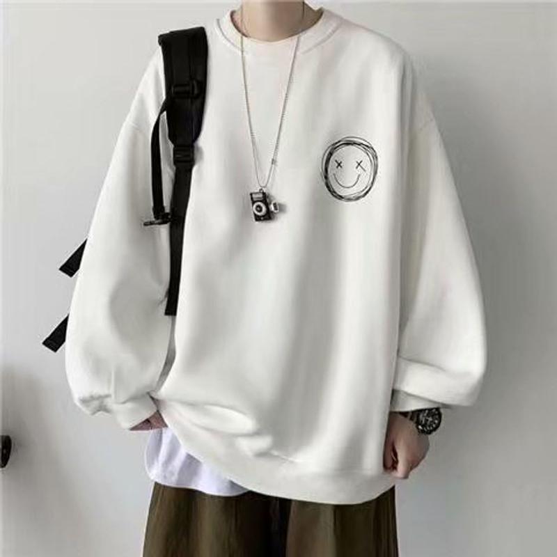 Áo Sweater nỉ bông  nam nữ  ,Áo hoodie nỉ cổ tròn mặt cười 0