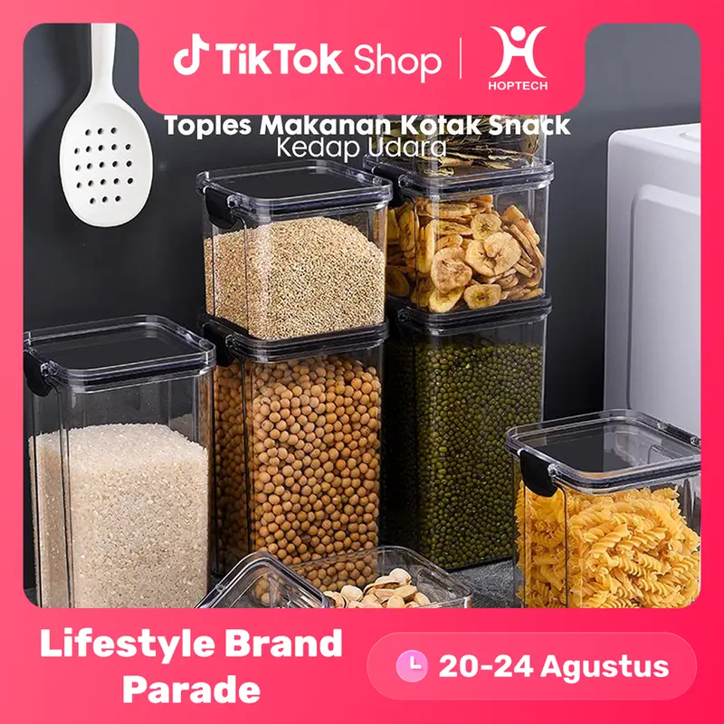 Toples kotak Makanan Snack Penyimpanan Kedap Udara Warna Anti Bocor Acrylic Kulkas Putih 0