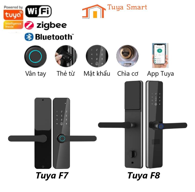 Khóa vân tay Tuya Wifi / Bluetooth / Zigbee cửa Gỗ, Nhựa, Composite, Sắt, Nhôm, Bảo hành 12 tháng (Tùy Chọn)