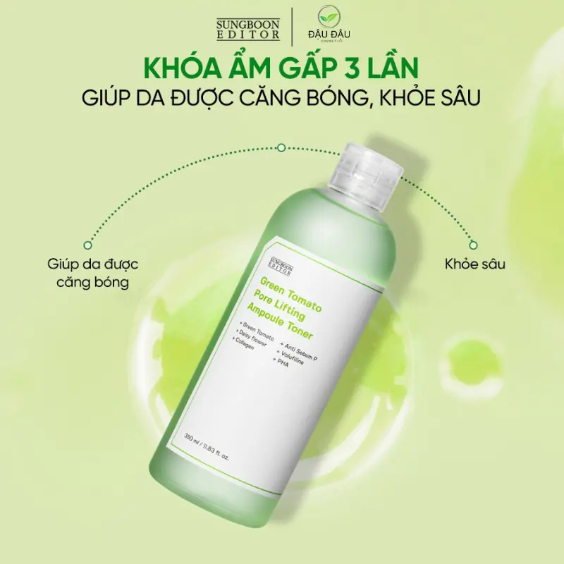 [HÀN QUỐC CHÍNH HÃNG] Toner Cà Chua Xanh SUNGBOON GREEN TOMATO PORE LIFTING AMPOULE TONER 350ML Skincare Women Skincare Women