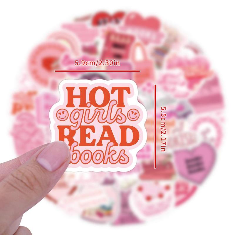 Cartoon Reading Book Pattern Car Sticker, Waterproof Self Adhesive Decor Paper, Car Decor Sticker for Gift Greeting Card Water Bottle Laptop Phone 1