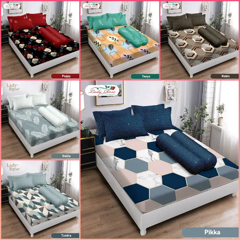 New Motif Sprei  Lady Rose UK 160x200 Queen / 180x200 King / Seprai Ladyrose 0