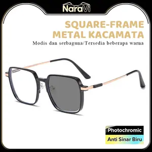 NaraVi 2in1 Kacamata Photochromic Anti Radiasi Wanita Kacamata Minus unisex