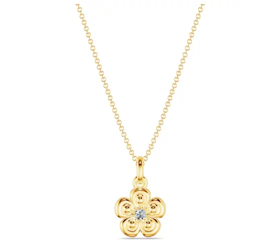 Mặt đây chuyền Xuân Đào MDA0020 TIERRA may mắn bình an 14k, 18k tấm kim cương phù hợp mọi lứa tuổi có bảo hành