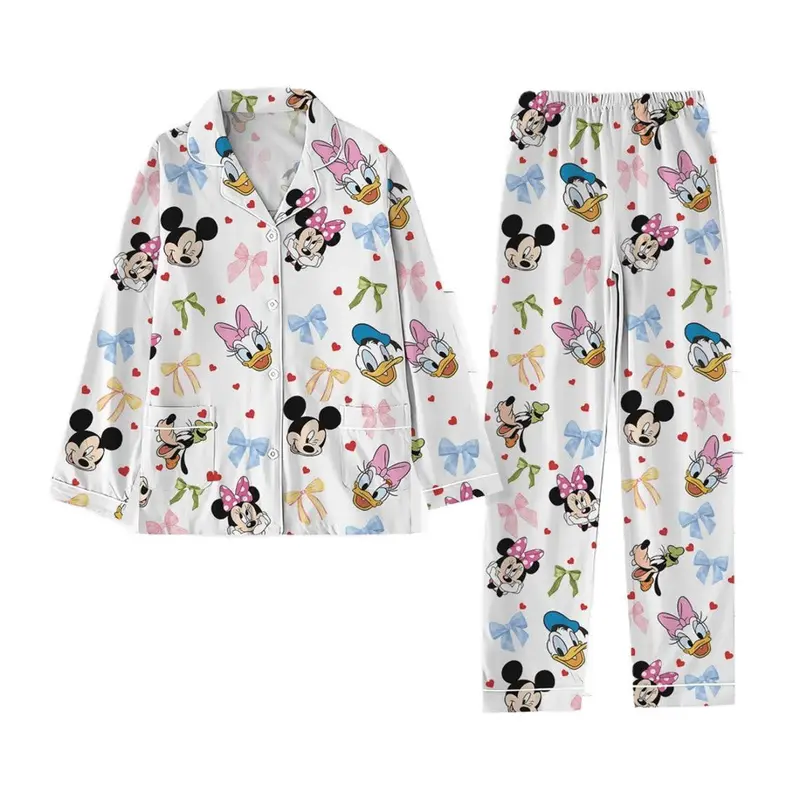 Mic.key Friends Pajamas, Mi.nnie Bow Coquette Pajamas Set, Pluto D.aisy D.onald Bow Shirt, Di.sneyworld Women Pajamas 0
