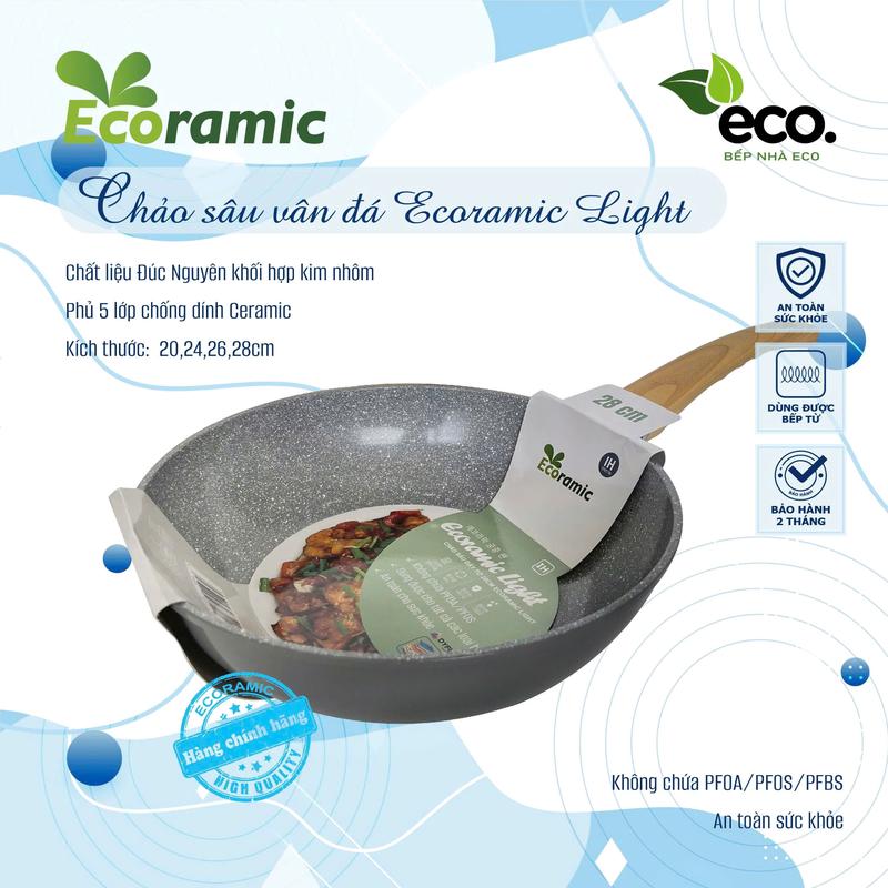 Chảo Sâu Vân Đá Chống Dính Ecoramic Light - TikTok Sho…